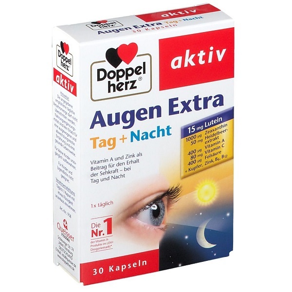 thuốc bổ mắt cho người dùng máy tính Doppelherz Augen Extra Tag Nacht